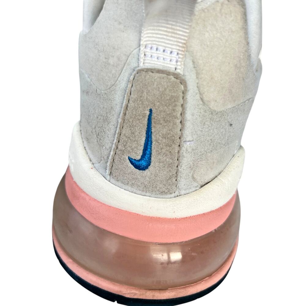 Nike Air Max 270 React Women’s 10 White Beige Pink Running Sneakers AT6174-100 - Picture 8 of 9